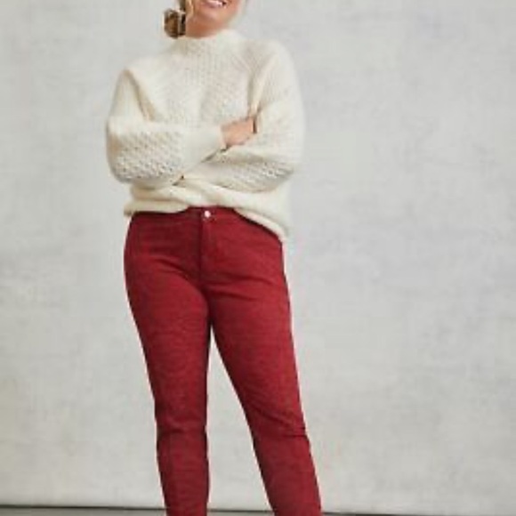 Anthropologie  Pilcro Flocked High-Rise Leggings size 28 raspberry colo - Picture 4 of 16